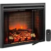 Klaus Electric Fireplace Insert with Fire Crackling Sound, Glass Door and Mesh Screen, 750/1500W, Black, 33 1/16 Inches Wide 1