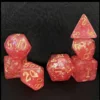 Bescon Dense-Core Polyhedral Dice Set of Peach, RPG 7-dice Set in Brick Box Packing 1