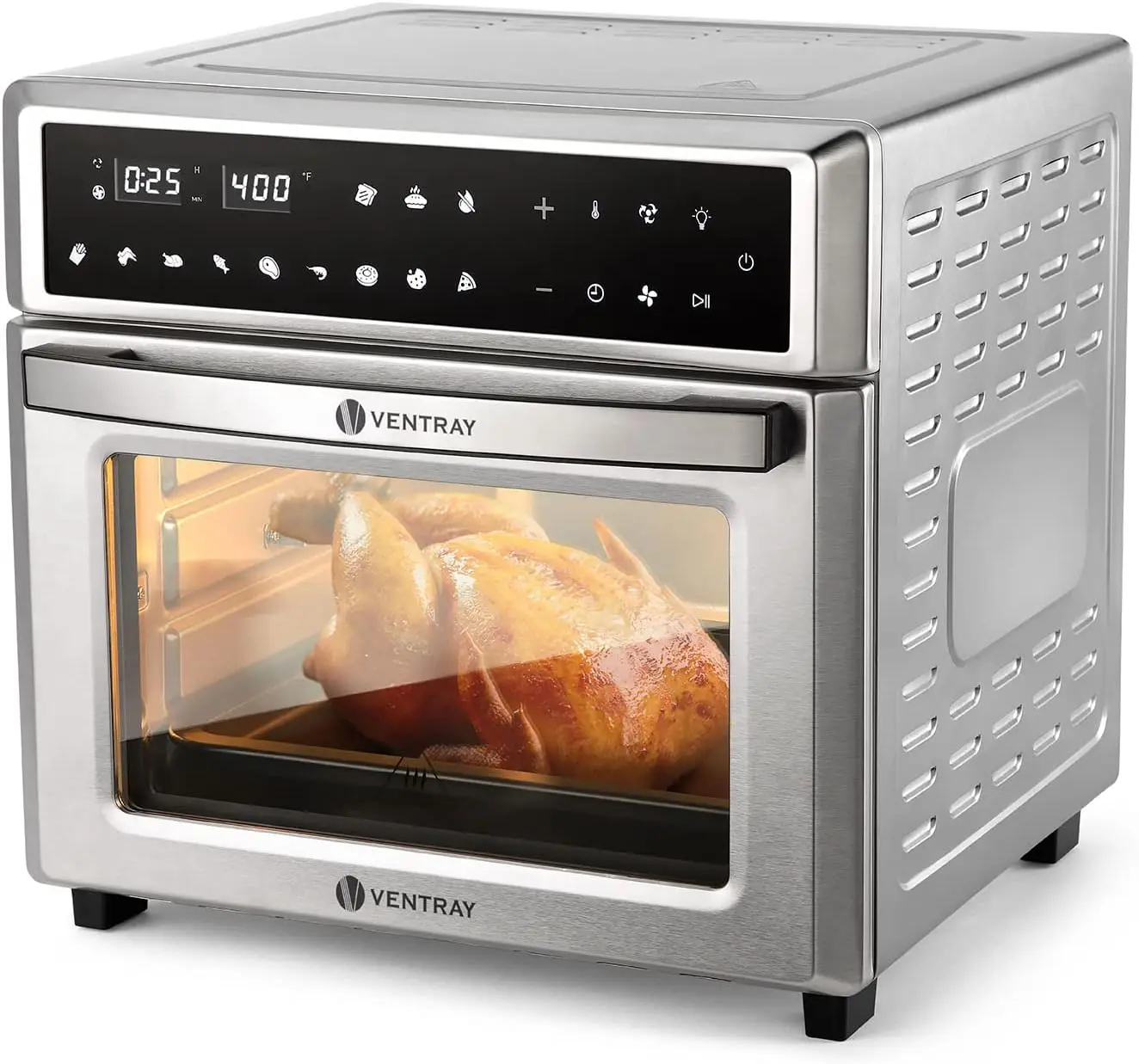 

VENTRAY Convection Oven Air Fryer Toaster Oven 1700W 26QT Digital Control Stainless Steel Electric Ovens with Bake PanBroil Rack