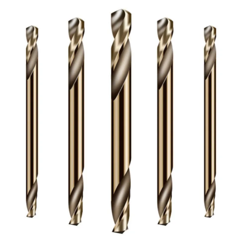1.0-5.5mm Double /Single Head Cobalt Coated Twist Drill Bit Set  HSS M35 Round Handle Drill Bit for Metal Hole Cutter Tools