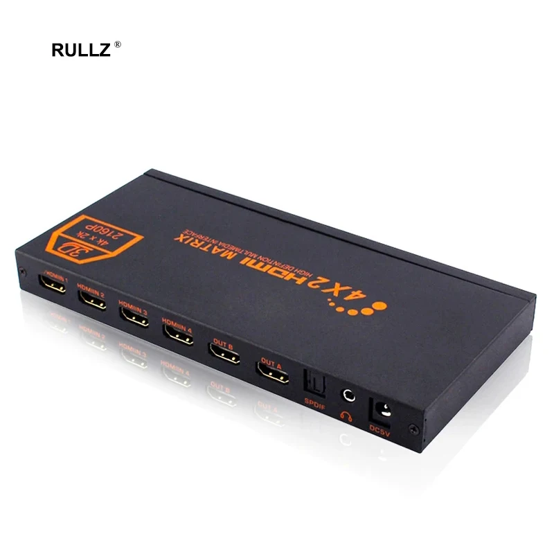 

Hifi 4x2 HDMI Matrix Switch Splitter Converter 3D 4K 1080P 2160P Video Switcher 4 In 2 OUT SPDIF Audio Adapter for PC To Monitor