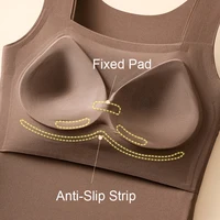 For 40-90kg Autumn Seamless Plus Size Thermal Vest With Build-in Bra For Women Fixed Cup Beauty Skin Tank Tops Square Collar - Image 2