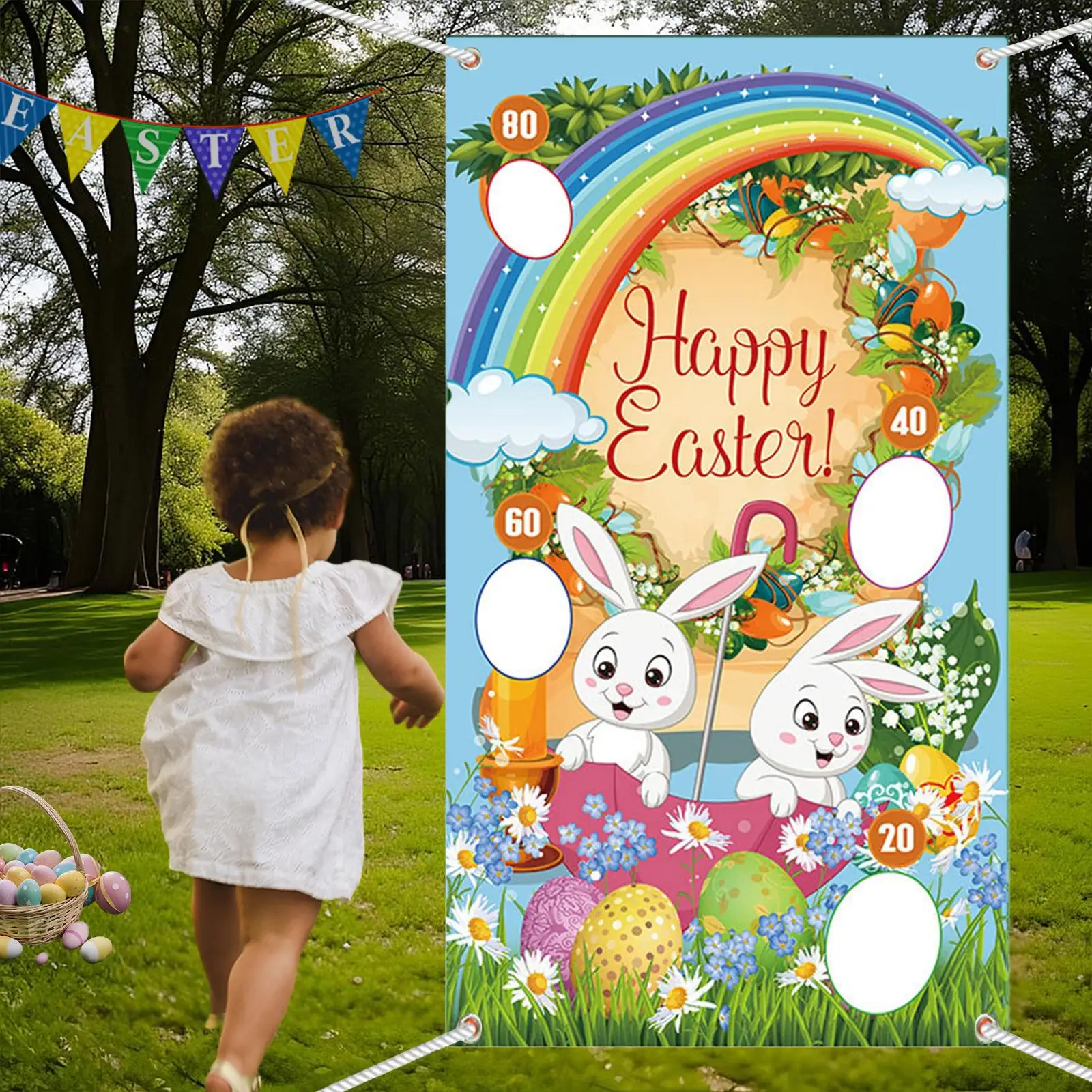 Toss Game Banner Party Supplies Toys Backdrop for Indoor and Outdoor Family Gathering Birthday Gift Camping Games Outside Toys