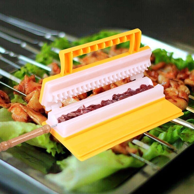 Single Double Row BBQ Meat Skewer Machine Multifunctional Reusable