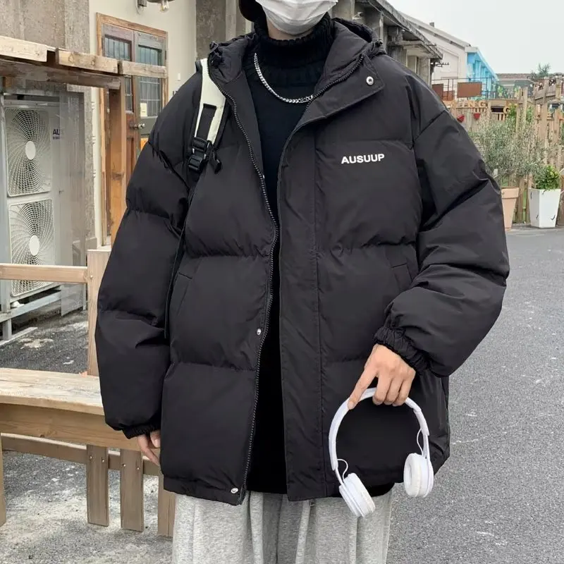 autumn and winter new fashion trend korean version of loose students simple and versatile warm cotton jacket 2022 New Cotton Jacket Men's Winter Jacket Jacket Korean Version Trend Loose Ins Fashion Brand Bread Cotton Jacket