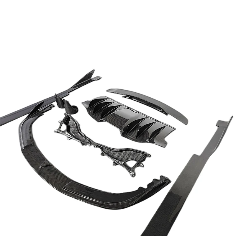 

High-quality V Style Carbon Fiber front bumper lip diffuser Side skirt Spoiler light hood for Ferrari 458 Carbon fiber body Kit