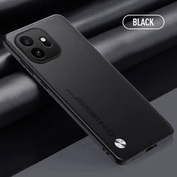 Premium Plain Leather Phone Case with Camera Protection for OnePlus 11 (Black)