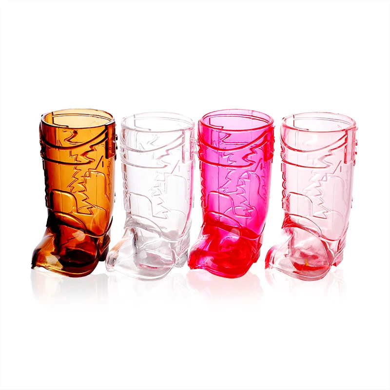 10pcs Mini Boot Shot Glasses Cowboy Boot Clear Plastic Cups Adult Birthday Party Decoration Wedding Bachelorette Party Supplies