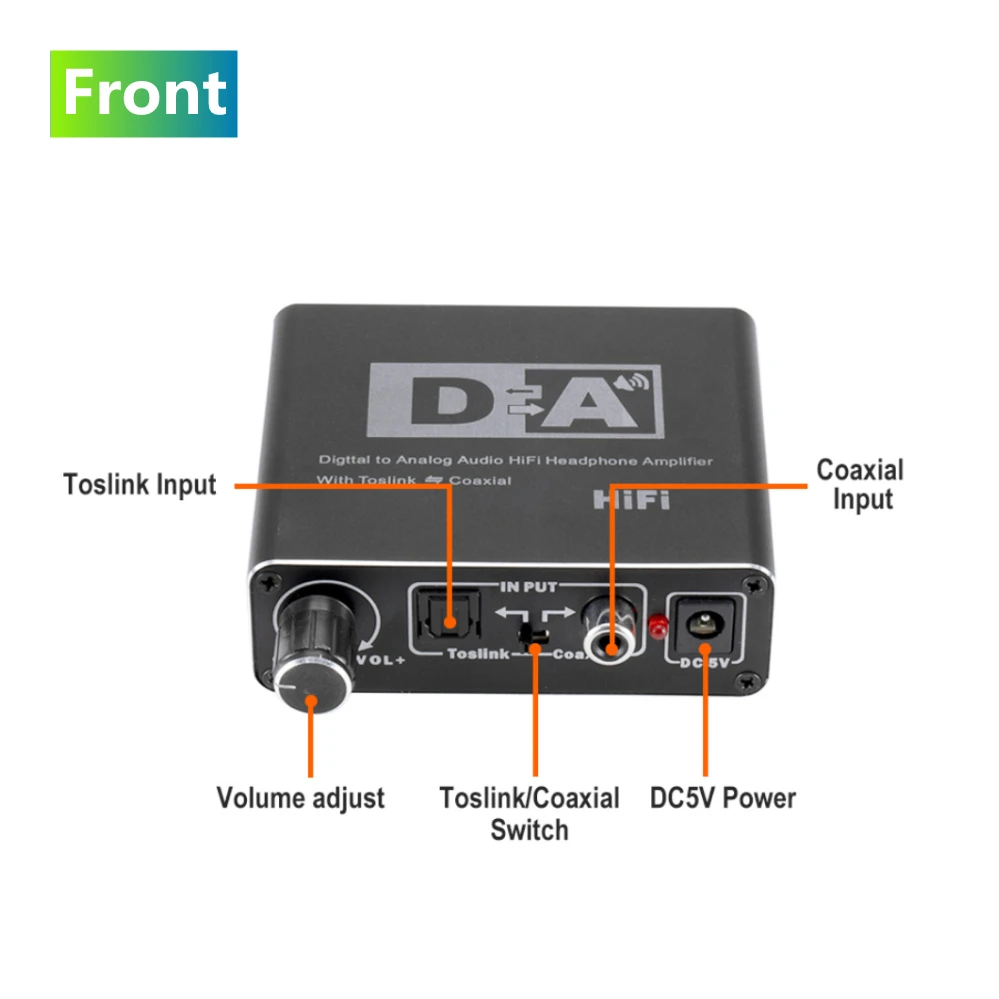 Audio Converter Amplifier Audio Converter Headphone Amplifier PzzPss Hifi DAC Digital To Analog Audio Converter RCA 3.5mm Headphone Amplifier Toslink Optical Coaxial Output Portable DAC