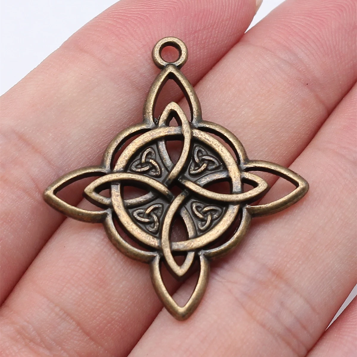 Diy серьги Triquetra амулет с узелком Подвески Аксессуары для ювелирных изделий 5 шт. античная бронза цвет