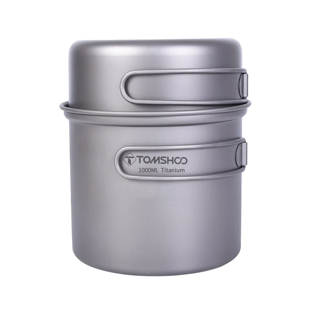 Titanium Cookware Set Lightweight Camping Pot and Plate Outdoor Pot Pan Cup Cooking Utensils Ideal for Camping Outdoor Cooking