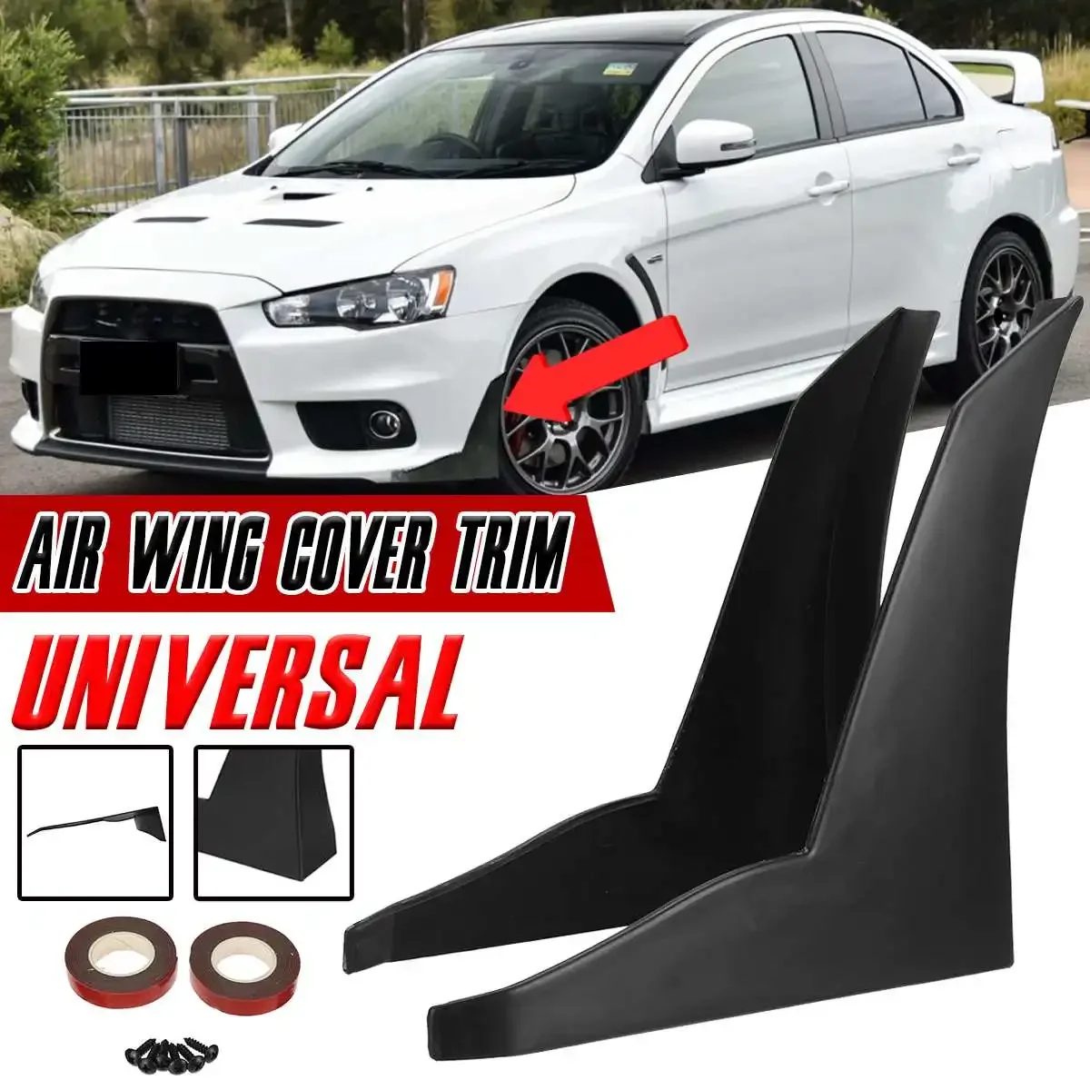 

A4 Car Side Fender Fins Spoiler Chin Skirt Protector Front Rear Bumper Lip Splitter For AUDI A3 A4 A5 A6 A7 A7 A8 Q3 Q5 Q7 RS5