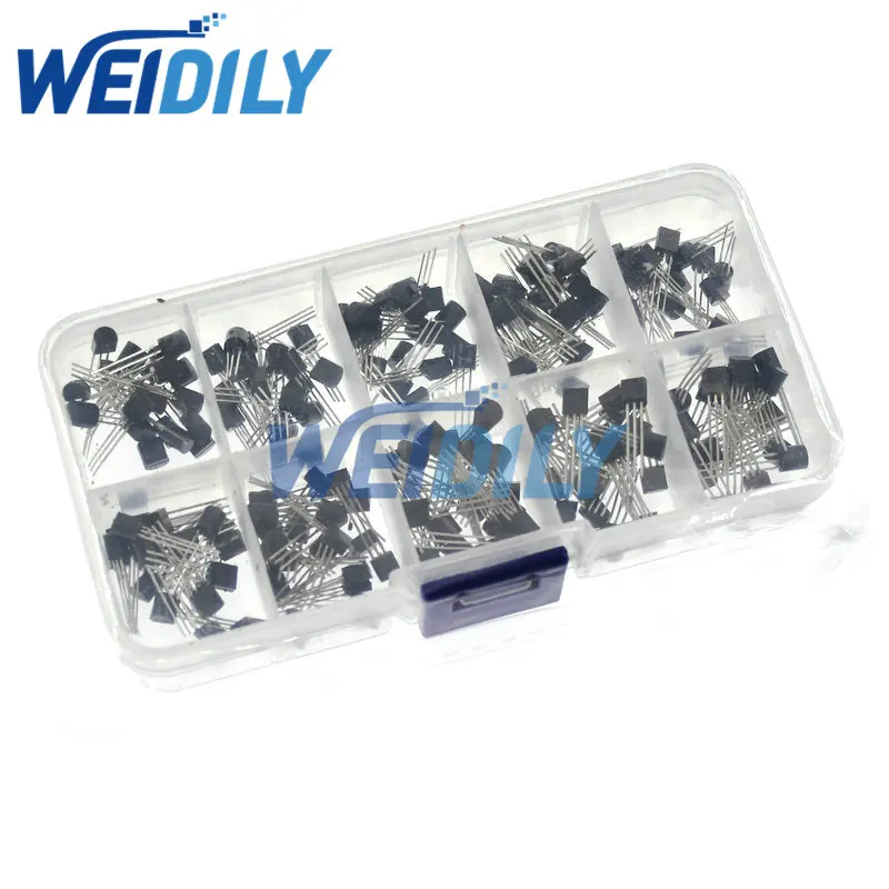 Transistor BC327 BC337 2N2222 2N2907 2N3904 2N3906 S8050 S8550 A1015 C1815 200PCS 10 Values Triode Transistors kit TO-92 bjt transistor transistors kit triac transistor