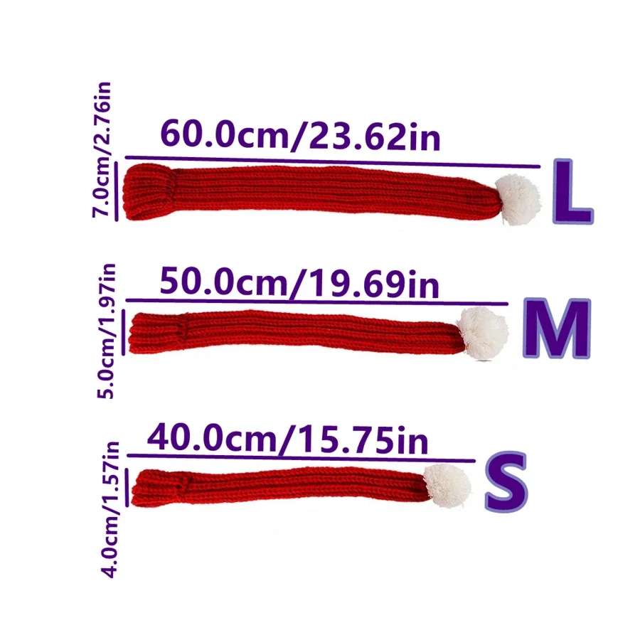 1pcs pet knitted yarn striped Christmas scarves