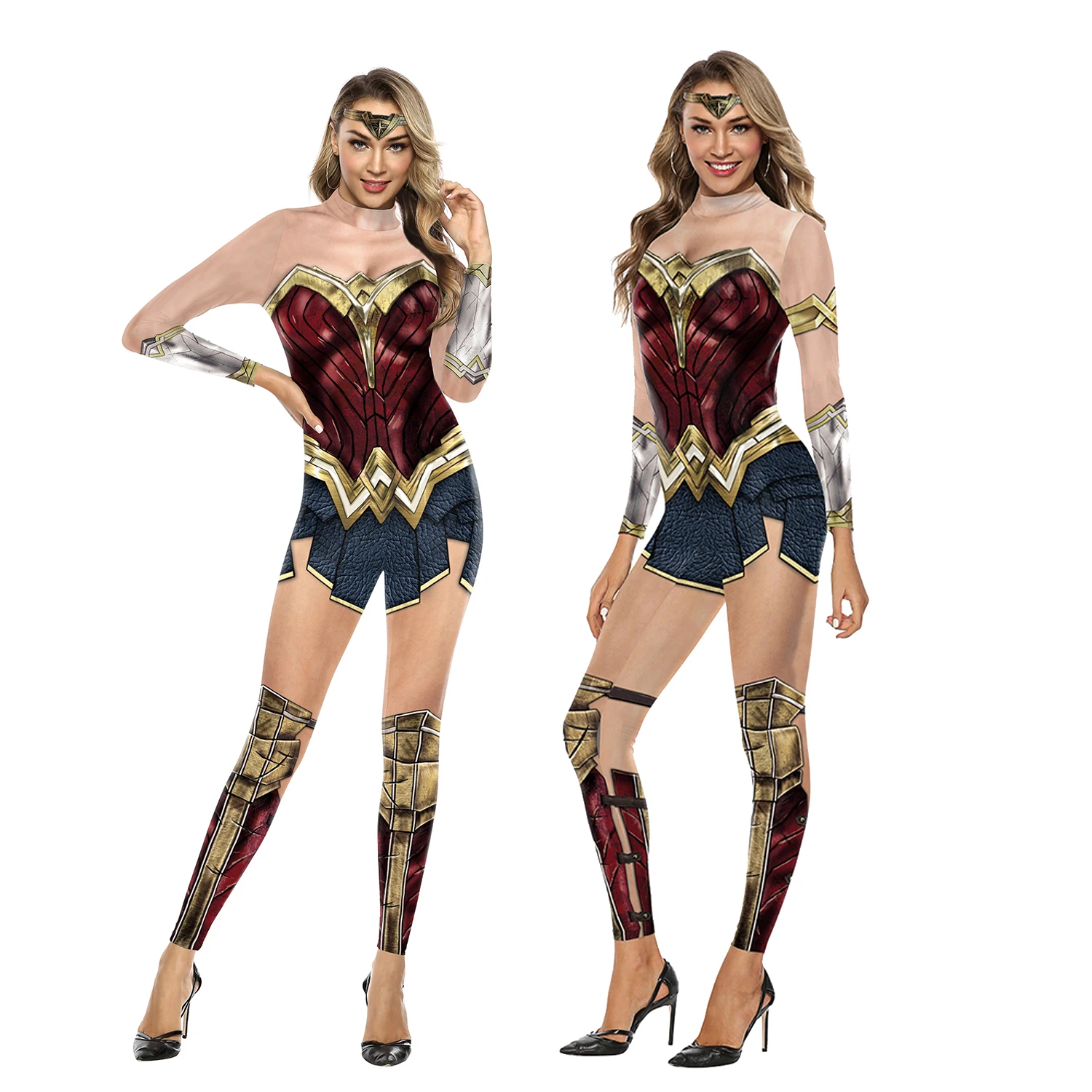 Fashion Wonder Girl Costume Cosplay Body Anime Stampato Super Hero Stampato Costumi Di Halloween Per Donna Zentai Suit