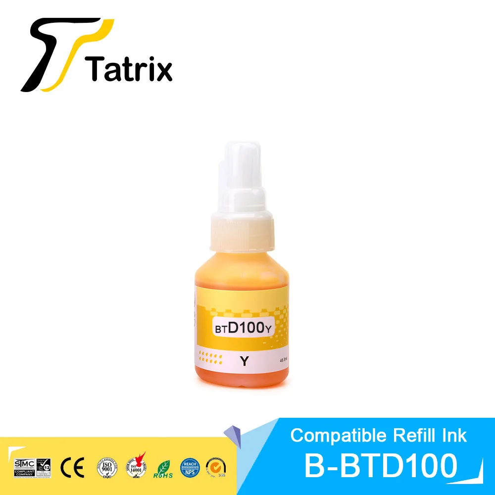Tatrix For Brother BTD100BK BTD100C BTD100M BTD100Y Refillable Dye Ink Fit for Brother DCP-T230/T236/T238/T430W/T435W/T436W