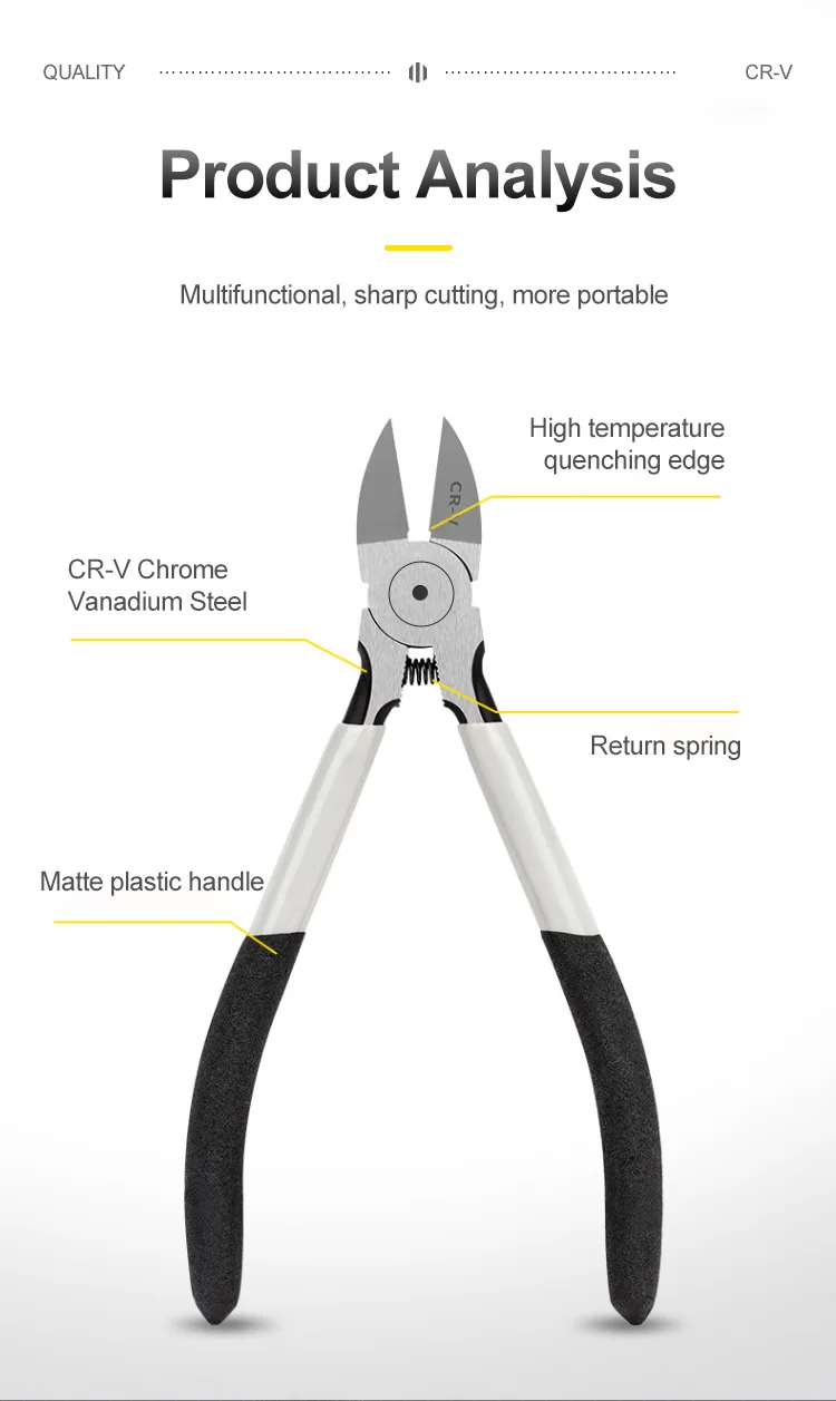 5/6/8-Zoll-Diagonalzange multifunktion ale elektrische Drahtkabels ch neider, seitliche Schnipsel spüler, Handwerkzeuge – Detail 10