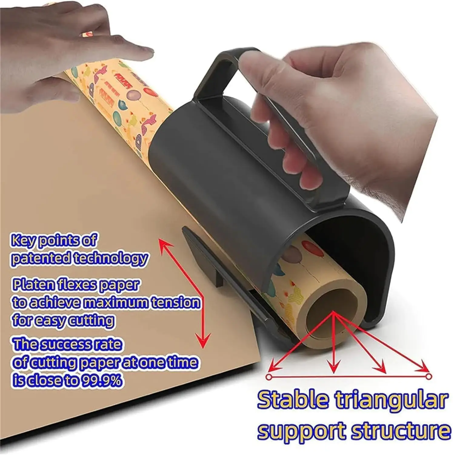  Wrapping Paper Roll Cutter, 2Pcs Wrapping Paper Cutter Tool  with Handle Push Cut Easy Sliding Birthday Gift 2pcs : Health & Household
