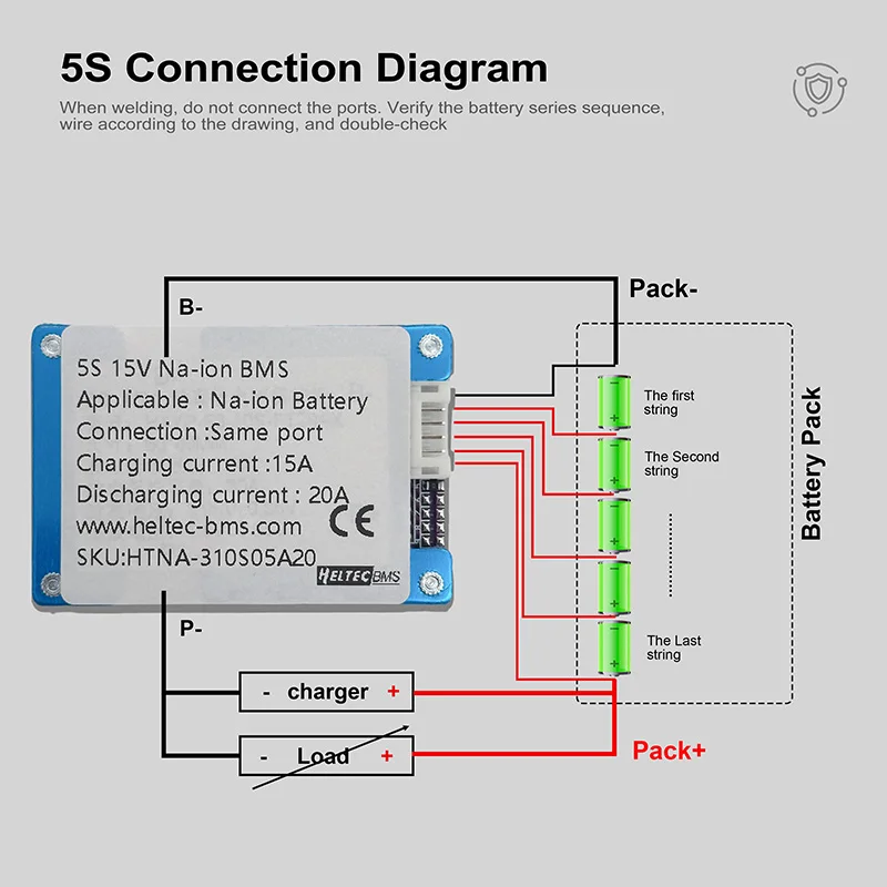 Heltec 3V Sodium-ion battery BMS 12V Protection Board 3-16S Wide Temp Overcharge