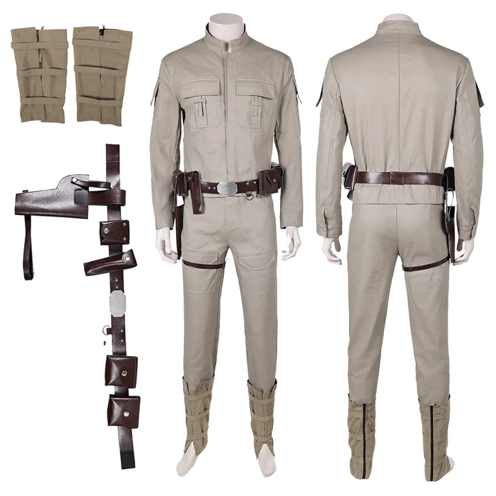 

Movie Space Battle Luke Skywalker Cosplay Fantasia Costume Disguise For Men Male Adult Halloween Carnival Party Suit