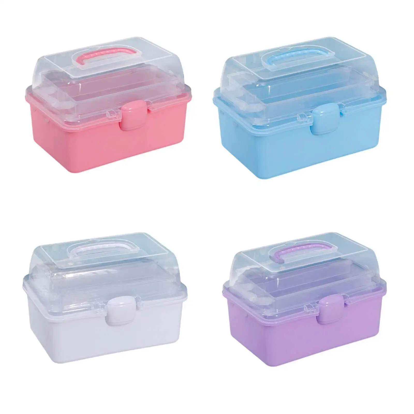 

Clear Storage Organizer Bins Stackable Durable Organiser Storage Case for Dorm Household 7.87'' x 5.91'' x 5.12''