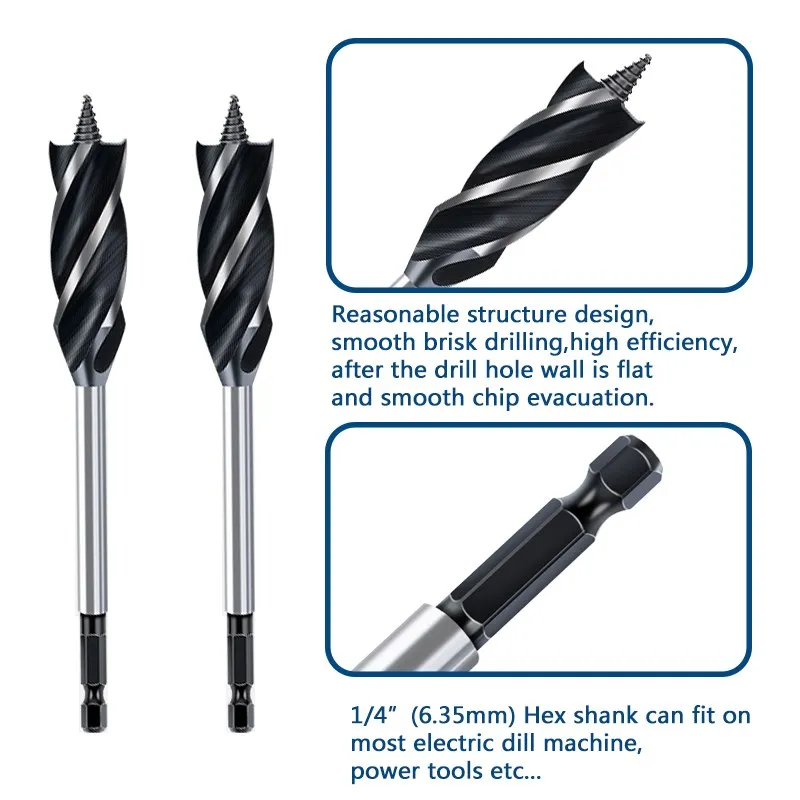 電動ドリル用 六角シャンク鉄工ドリル 径4.9mm 溝長52mm 取寄品 - 大工道具・金物の専門通販アルデ 1-9/16インチ x 6-1/2インチ オーガードリルビット 木製、1/4インチ 六角シャンクオーガードリルビット 硬材、軟質木材