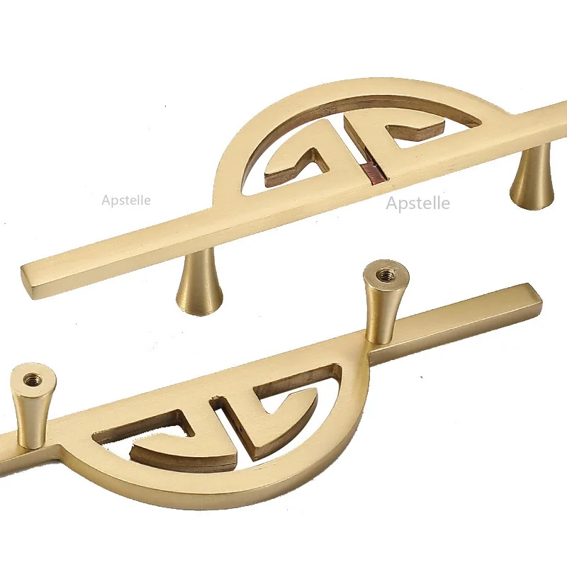

1PC Copper Cabinet Handle Drawer Pull Knob Door Pull Furniture Hardware Ancient Chinese Style Furniture Handle Zinc Alloy Gold