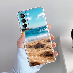 Seaside Scenery Wave Beach Pattern Soft Clear Phone Case - S22 Plus 5G (B1)