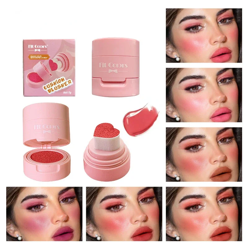 Heart Blush Stick Sponge Stamp Facial Blush Waterproof Brightening Face Contouring Shadow Blusher Tint Cheek Korean Cosmetics 2