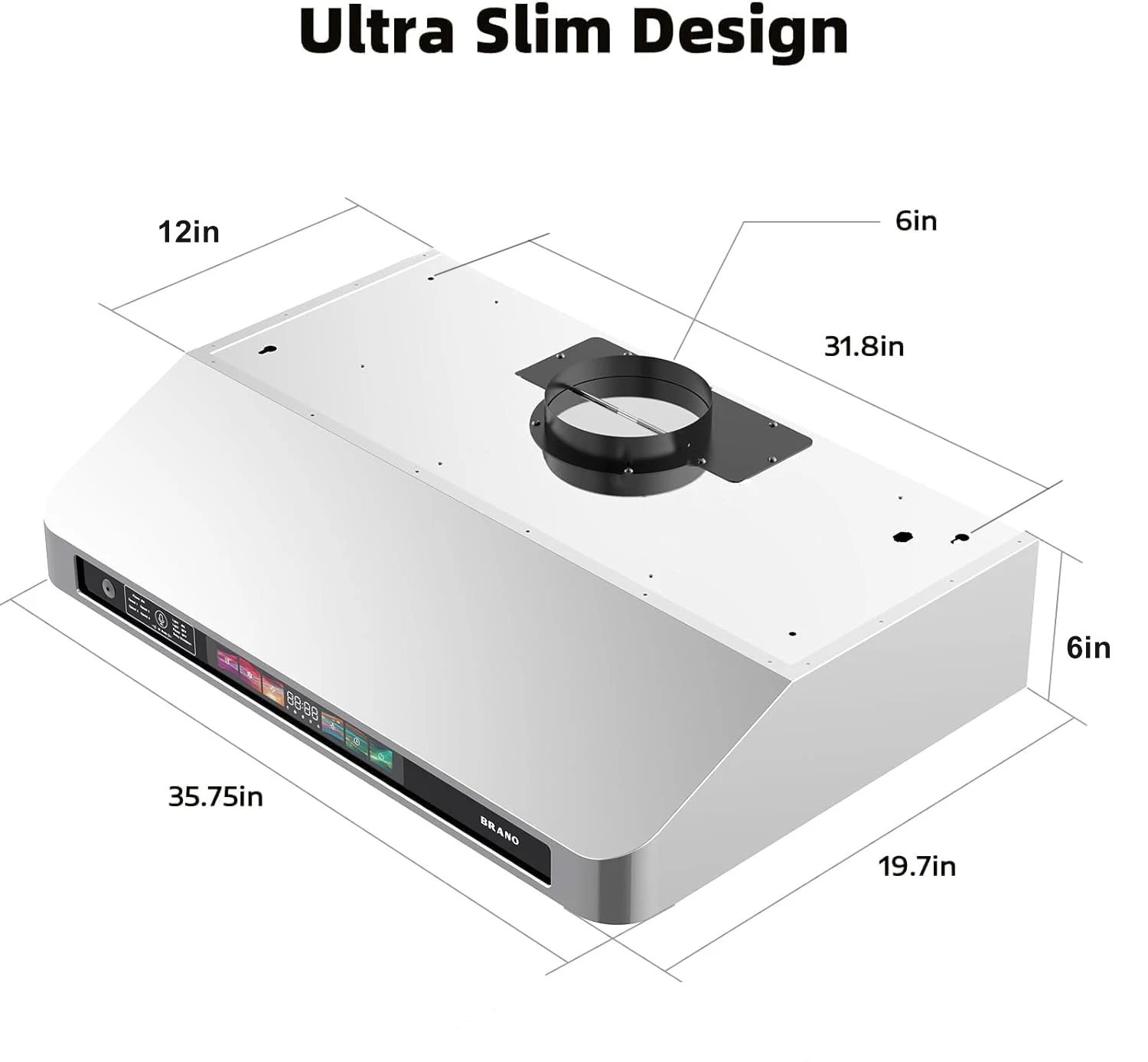 30/36 Inch Under Cabinet Range Hood with Voice/Gesture/Touch Control, 900 CFM Kitchen Vent Hood with 4-Speed Exhaust Fan 6