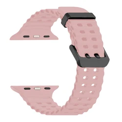Marine Band Silicone Strap for Apple Watch - Versatile and Stylish Bracelet (Rose Pink)