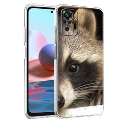 Adorable Raccoon Transparent Phone Case - Soft Cover Shell Capas - Redmi Note 10 (B5)