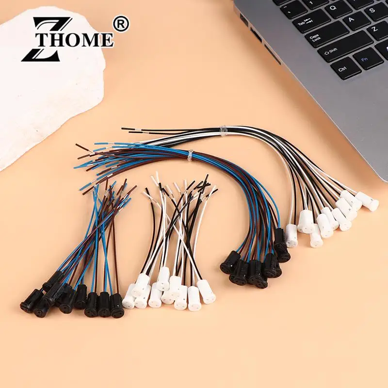 Lamp Holder Lamp Bulb Holder Lamp Base DIY Lighting Accessories 10PCS Household G4 Lamp Socket Wire Adapter With 10cm/20cm Wire G4 Lamp Holder For LED Crystal Heads Light Bulb Halogen Kit