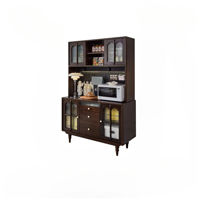 

American Retro Sideboard Cabinet All Solid Wood Removable Light Luxury Integrated Wall Storage Wine Cabinet Tea Cabinet