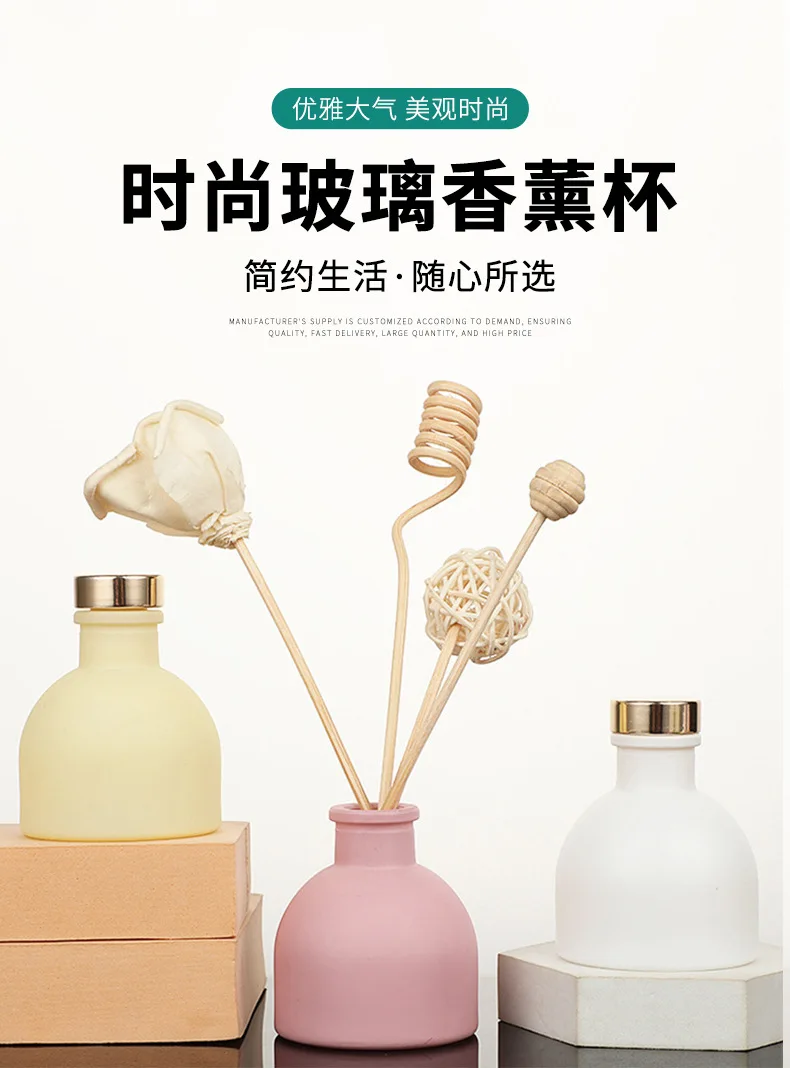 Description Picture 2 of item1pc 50ml Empty Pink/White/Yellow/Black Aromatherapy Diffuser Bottles Reed Diffuser Glass Bottles for Home Fragrance Oil Gift Set