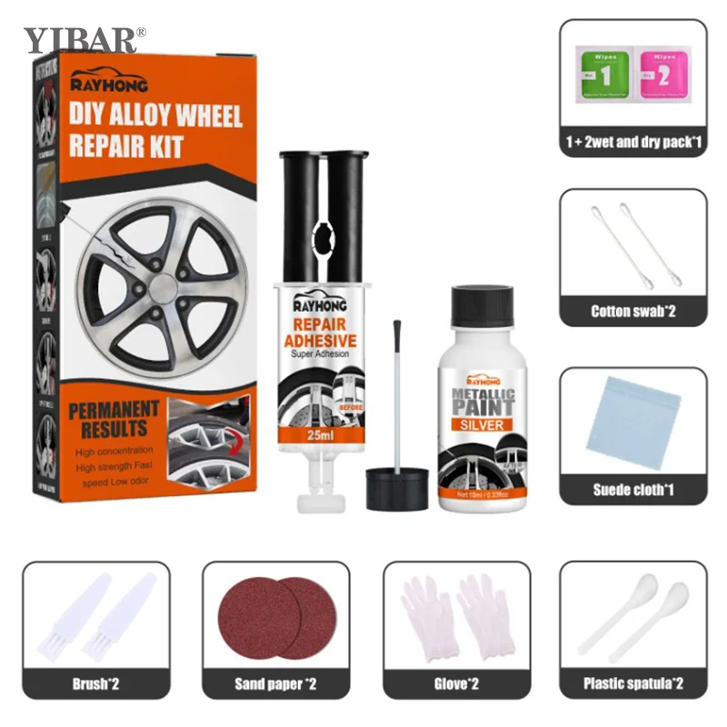 Car Rim Care Wheel Restoration Repair Kit Paint For Discs Alloy Rim Scrapes Scratches Remover Car Repair Clean Motorcycle
