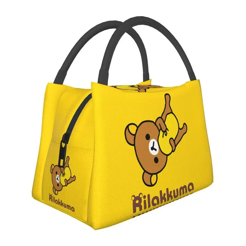 

Kawaii Cartoon Rilakkuma Bear Thermal Insulated Lunch Bag Portable Lunch Tote for Outdoor Camping Travel Storage Meal Food Box