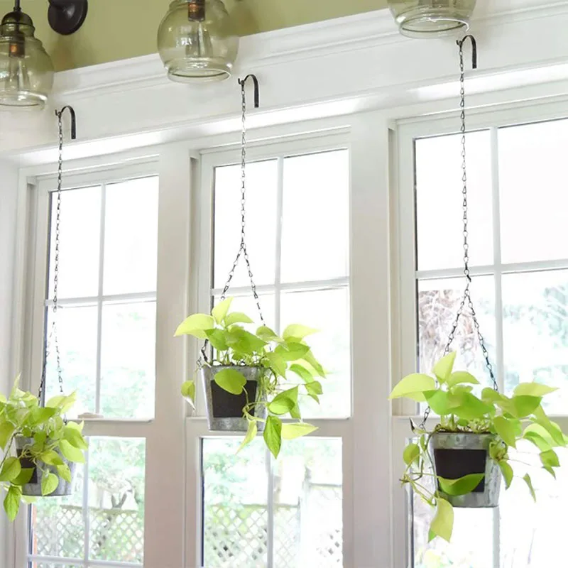 CCYKXA Paquet De 4 Crochets De Plafond Pour Suspendre Des Plantes, Crochets De Plafond En Métal Avec Vis, Crochets Muraux Pour Pots De Fleurs, Lampes