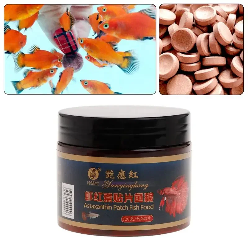 Astaxantina Acquario Fish Tank Tablet Pillole 240 Pezzi Compresse Natural Safe Sinking Protein Nutrition Forniture Non Tossiche Cibo Per Pesci