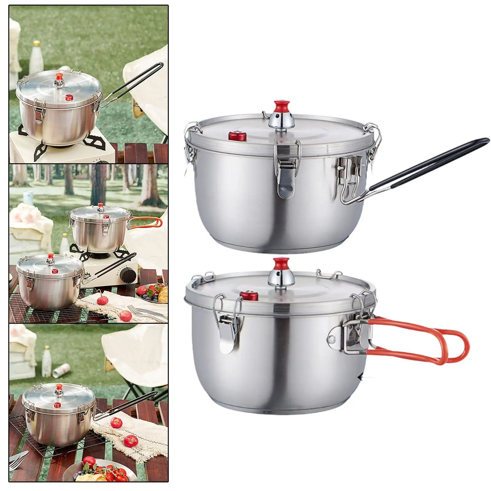 Stainless Steel Pressure Cooker Stovetop Micro Pressure Cook for Outdoor single handle