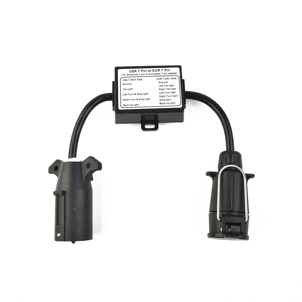 Cars Converter US 7-Way Plug To Eu 7-Pin US 7 Way To EU7/US4 EU7 Round Connector Trailer Lights Converter Accessories car converter