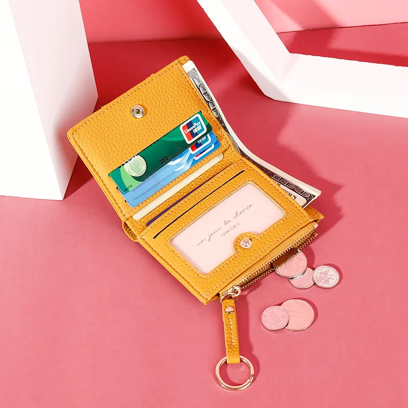 Women's Wallet Short 2023 New Fashion Zipper Two-fold Wallet Female Multi-function Coin Purse
