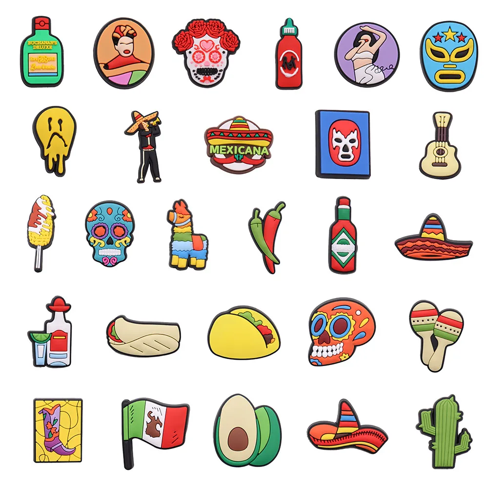 

27PCS PVC Fridge Magnetic Sticker Wine Mexican Guitar Corn Horse Chili Taco Avocado Cactus Refrigerator Magnets Souvenir Gift