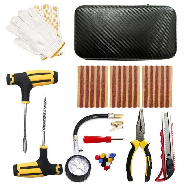 Tire Repair tools Kit Tubeless Tyre Puncture Repair Kit Studding Tool Set Bike Tire Replacement Tool Moto Tire Repair Tools