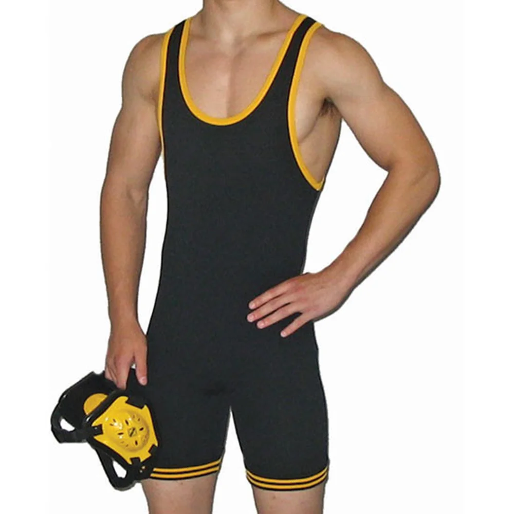 Summer Men's Sleeveless Wrestling Singlets Suit Boxing Skinsuit Weightlifting Clothing Running Speedsuit Gym Training Clothing