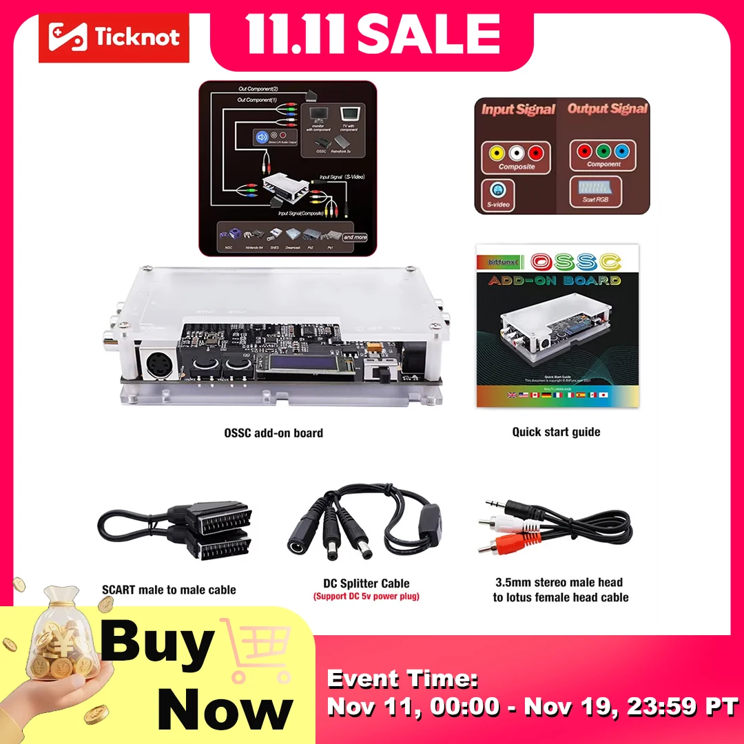 BitFunx OSSC Add-On Board With Composite S-Video Input For NTSC