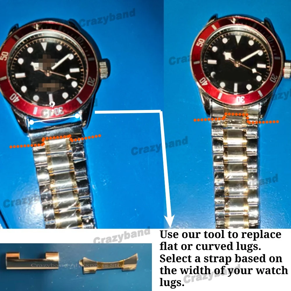 Elegant Stainless Steel Watch Strap Replacement