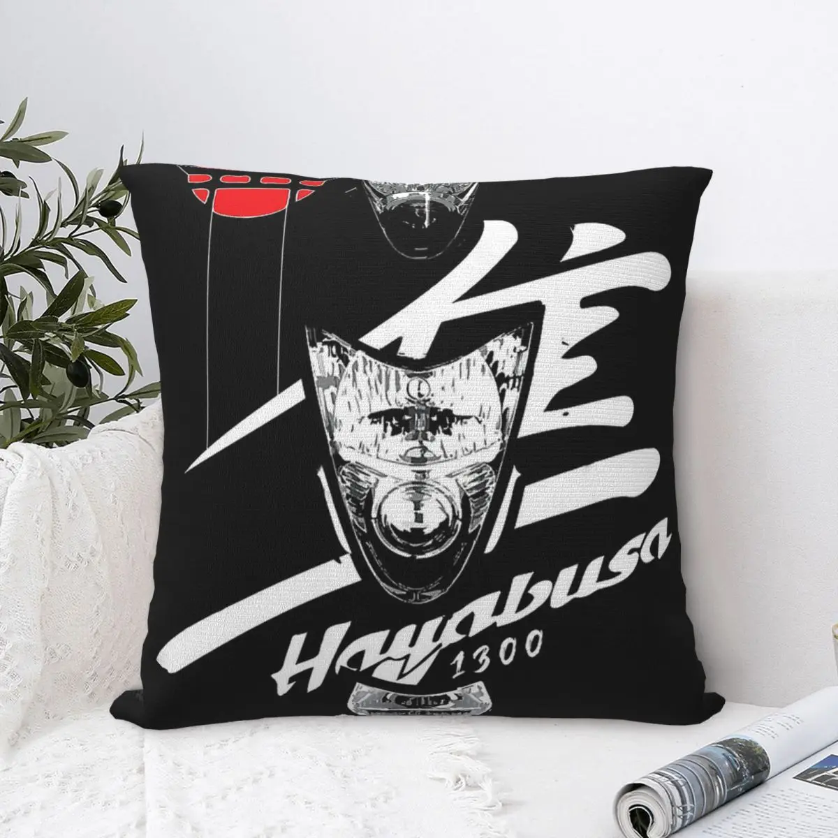 

Suzuki Hayabusa Motorcycle Logo Square Pillowcase Pillow Cover Velvet Cushion Comfort Throw Pillow For Home Living Room