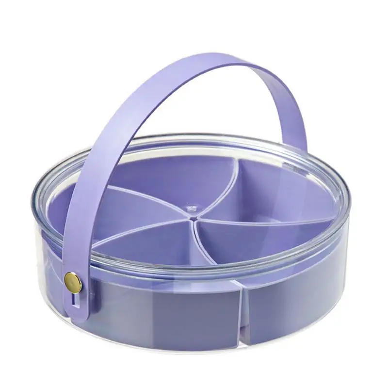 

Veggie Tray With Lid High Quality Party Serving Platter With Handle 5 Compartment Snackle Box Charcuterie Container For Home