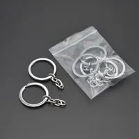50/500pcs Silver Plated Metal Blank Keyring Keychain Split Key Rings with Chain Climbing Buckles Carabiner Keychain Accessories 5